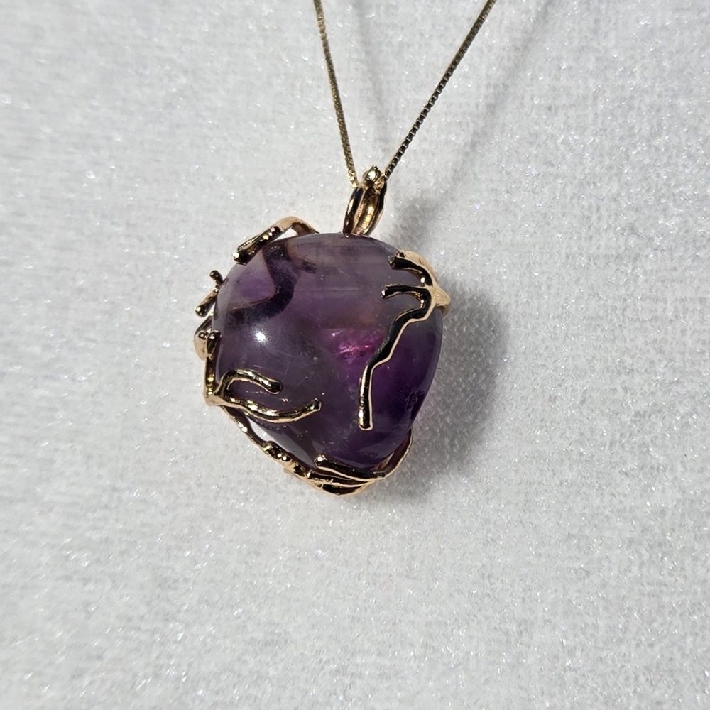 Hand Wrapped Amethyst Crystal Pendant
